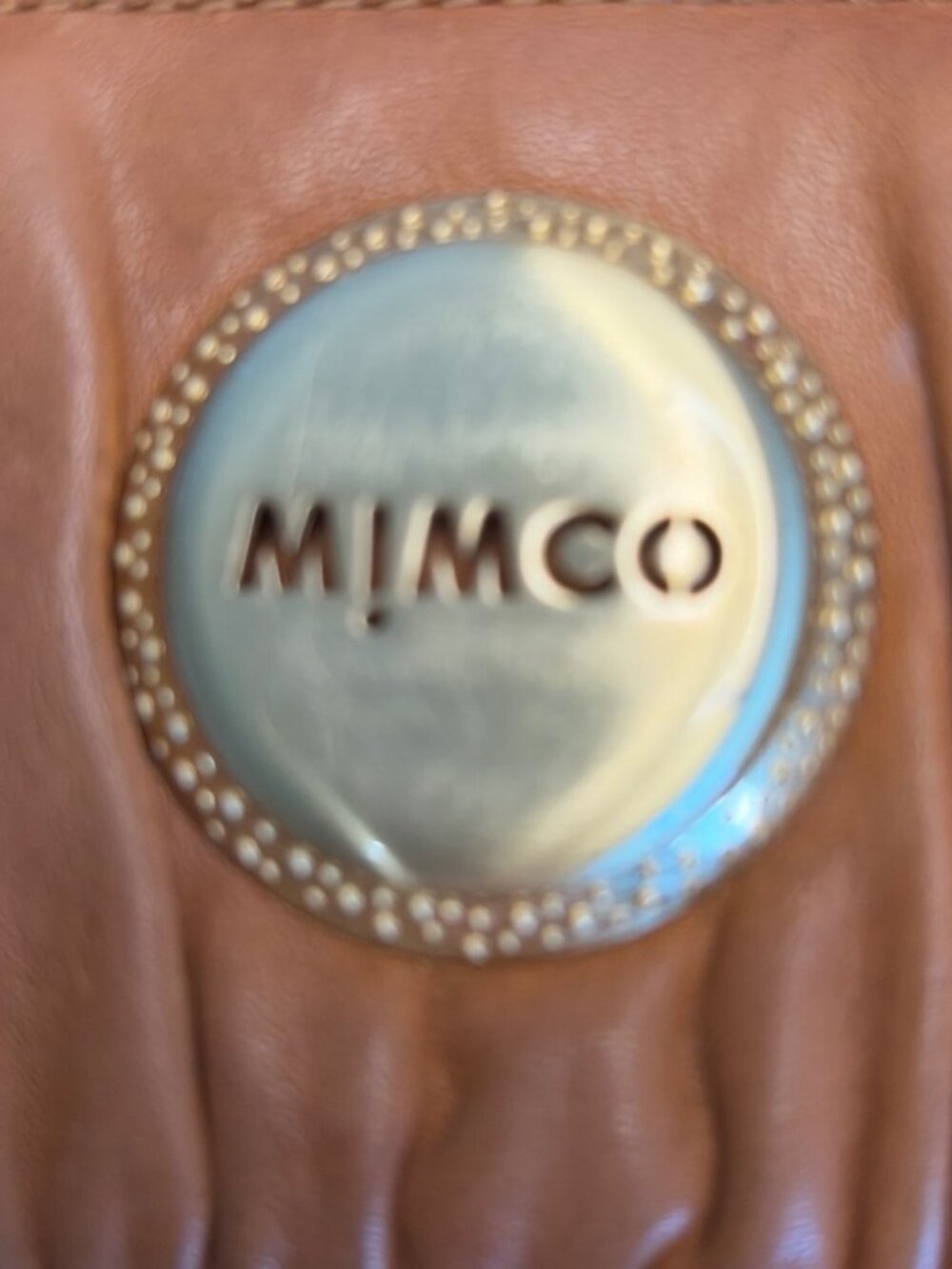 MIMCO Tan Leather Zip Around Wallet Card Holder Tassel Coin Purse